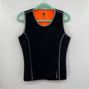 SaunaTek Neoprene ScoopNeck Sleeveless Paneled Stretch Durable Workout Tank